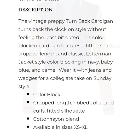 CAbi Turnback cardigan sweater. Size SMALL. - Picture 4 of 8